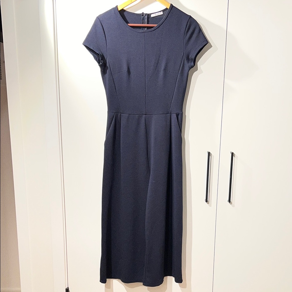 ZARA Collection Navy Fit & Flare Short Sleeve Jumpsuit – XS/S